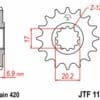 JT/JT Kettingkit 420HDR 13/47 (OEM-verhouding) Versterkt - Standaard staal achtertandwiel