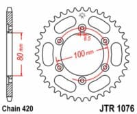 JT/JT Kettingkit 420HDR 13/48 (Geen OEM-verhouding) Versterkt - Standaard staal achtertandwiel