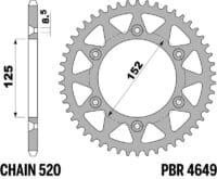 EK/PBR Kettingkit 520SRX2 13/49 - Ultralicht Achtertandwiel