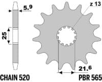 EK/PBR Kettingkit 520SRX2 13/50 - standaard Achtertandwiel
