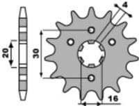 EK/PBR Kettingkit 428DEH 15/52 - standaard Achtertandwiel