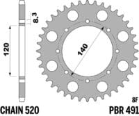 800Wx800H-3065978-2 EK/PBR Kettingkit 520SRX2 15/43 - standaard Achtertandwiel