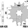 EK/PBR Kettingkit 428ZVX 15/41 - standaard Achtertandwiel