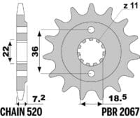 800Wx800H-3066422-3 EK/PBR Kettingkit 520ZVX3 13/37 - standaard Achtertandwiel