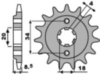 EK/PBR Kettingkit 520SRX2 13/47 - standaard Achtertandwiel