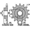 EK/PBR Kettingkit 520ZVX3 15/36 - standaard Achtertandwiel
