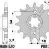EK/PBR Kettingkit 520SRX2 13/42 - standaard Achtertandwiel