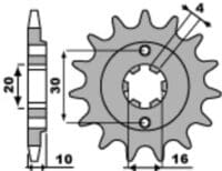 EK/PBR Kettingkit 520SRX2 14/43 - standaard Achtertandwiel