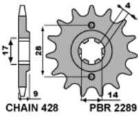 EK/PBR Kettingkit 428ZVX 13/60 - standaard Achtertandwiel