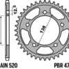 800Wx800H-3067433-2 EK/PBR Kettingkit 520ZVX3 16/45 - standaard Achtertandwiel
