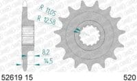 AFAM Kettingkit 520XHR2 15/43 Superverstevigd - Standaard achtertandwiel