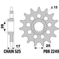 800Wx800H-3067691-3 EK/PBR Kettingkit 525ZVX3 16/42 - Standaard achtertandwiel