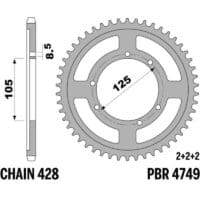 800Wx800H-3067713-2 EK/PBR Kettingkit 428DEH 13/62 - Standaard achtertandwiel