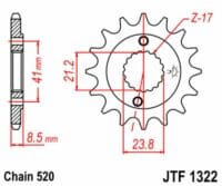 800Wx800H-3067869-3 EK/JT Kettingkit 520SRX2 15/38 - standaard achtertandwiel