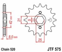 800Wx800H-3067904-3 EK/JT Kettingkit 520SRX2 14/50 - standaard achtertandwiel