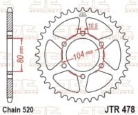 800Wx800H-3067926-2 EK/JT Kettingkit 520ZVX3 15/43 - standaard achtertandwiel