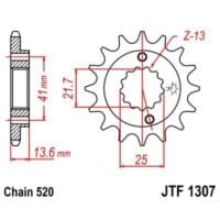 800Wx800H-3067926-3 EK/JT Kettingkit 520ZVX3 15/43 - standaard achtertandwiel