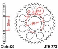 EK/JT Kettingkit 520SRX2 14/41 - standaard achtertandwiel