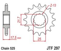 800Wx800H-3068321-3 EK/JT Kettingkit 525SRX2 15/40 - standaard achtertandwiel