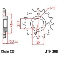 EK/JT Kettingkit 520SRX2 15/47 - standaard achtertandwiel