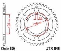 800Wx800H-3068393-2 EK/JT Kettingkit 520SRX2 14/45 - standaard achtertandwiel