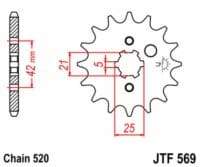 800Wx800H-3068404-3 EK/JT Kettingkit 520SRX2 17/43 - standaard achtertandwiel
