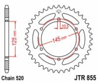 EK/JT Kettingkit 520SRX2 15/45 - standaard achtertandwiel