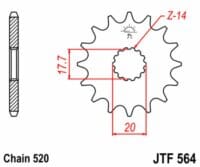 800Wx800H-3068438-3 EK/JT Kettingkit 520M3 13/50 - ultralicht achtertandwiel