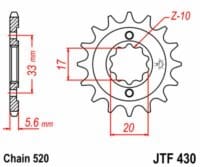 EK/JT Kettingkit 520M3 13/48 - ultralicht achtertandwiel