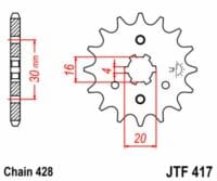 EK/JT Kettingkit 428ZVX 14/48 - standaard achtertandwiel