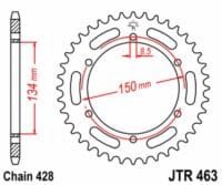 EK/JT Kettingkit 428ZVX 16/50 - standaard achtertandwiel