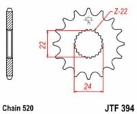 800Wx800H-3068562-3 EK/JT Kettingkit 520ZVX3 17/40 - standaard achtertandwiel
