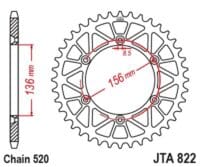 EK/JT Kettingkit 520SRX2 14/50 - ultralicht achtertandwiel