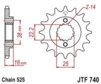 800Wx800H-3068591-3 EK/JT Kettingkit 525SRX2 15/42 - standaard achtertandwiel