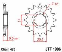 800Wx800H-3068621-3 EK/JT Kettingkit 420SH 14/50 - standaard achtertandwiel