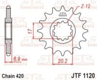 800Wx800H-3068624-3 EK/JT Kettingkit 420SH 11/52 - standaard achtertandwiel