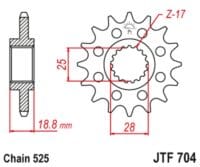 800Wx800H-3068650-3 EK/JT Kettingkit 525SRX2 17/41 - standaard achtertandwiel