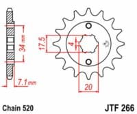 800Wx800H-3068686-3 EK/JT Chain Kit 520SRX2 13/50 - zelfreinigend achtertandwiel