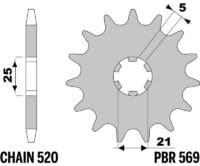 EK/PBR Kettingkit 520MRD7 14/50 - ultralicht achtertandwiel