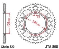 EK/JT Kettingkit 520M3 13/49 - ultralicht achtertandwiel