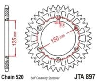 EK/JT Kettingkit 520SRX2 16/38 - ultralicht achtertandwiel