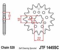 EK/JT Kettingkit 520M3 12/48 - ultralicht achtertandwiel