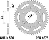 EK/PBR Kettingkit 520SRX2 14/45 - ultralicht hard geanodiseerd achtertandwiel