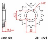 800Wx800H-3069468-3 EK/JT Kettingkit 520SRX2 13/36 - standaard achtertandwiel