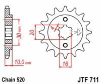 800Wx800H-3069480-3 EK/JT Kettingkit 520H 14/41 - standaard achtertandwiel