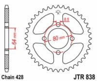 EK/JT Kettingkit 428SR 14/45 - standaard achtertandwiel