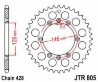 800Wx800H-3069541-2 EK/JT Kettingkit 428SR 14/50 - standaard achtertandwiel