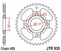 EK/JT Kettingkit 428SR 16/45 - standaard achtertandwiel