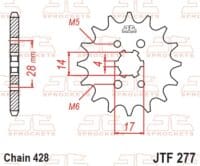 EK/JT Kettingkit 428ZVX 13/60 - standaard achtertandwiel
