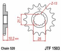 800Wx800H-3069619-3 EK/JT Kettingkit 520SRX2 12/43 - standaard achtertandwiel